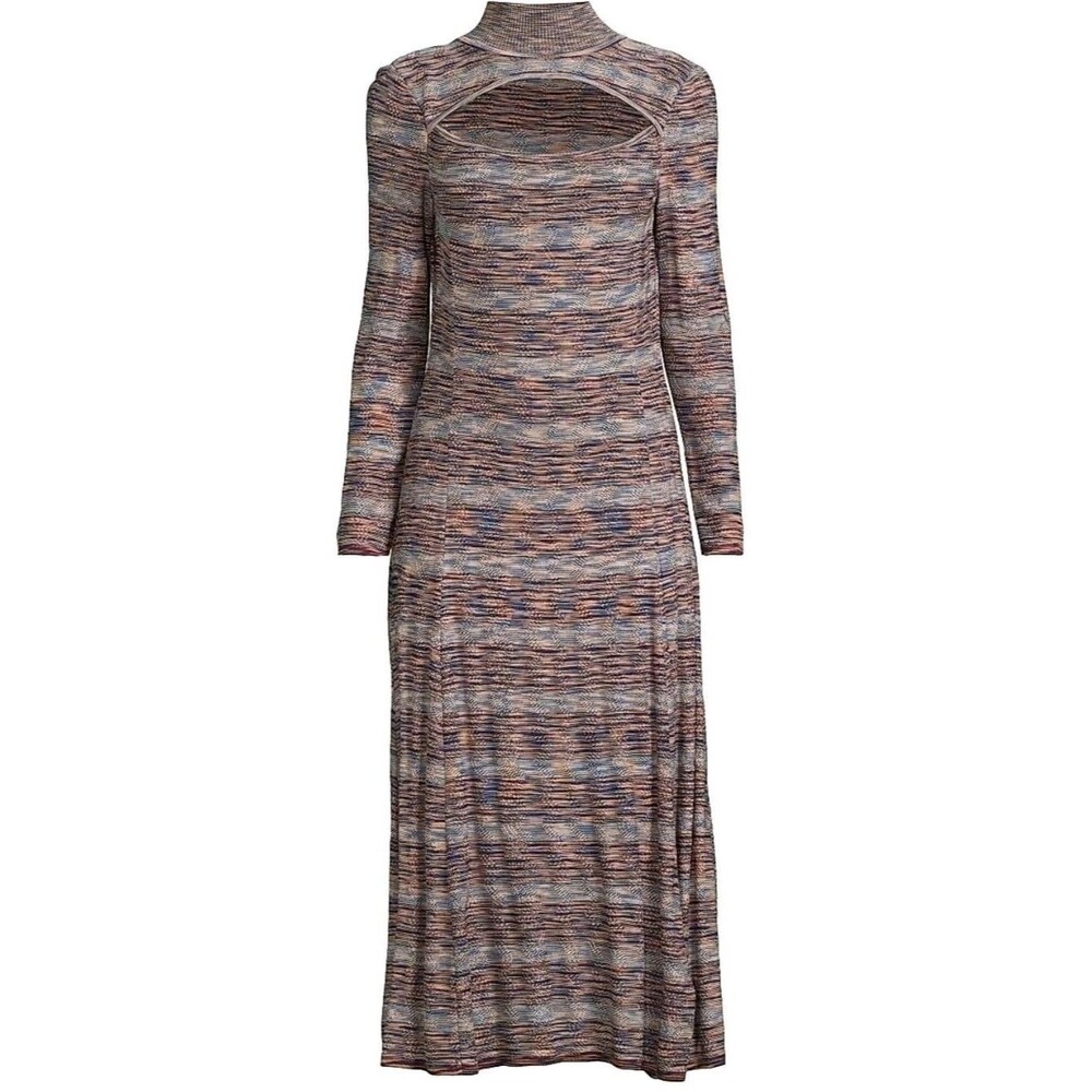 Misook Melange Midi Sweater Dress Size XS Space Dye  Long Sleeve Fall Winter
